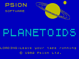 pôvodný úvodný obrázok k hre Planetoids